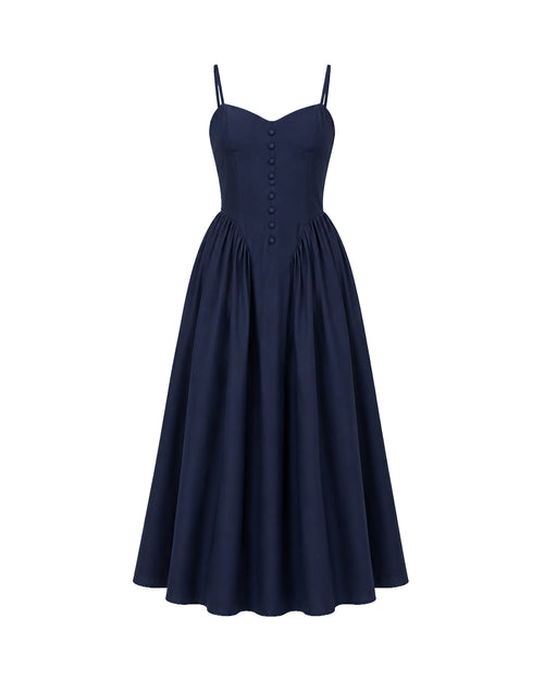 Rosalina Corset Princess Dress in Navy
