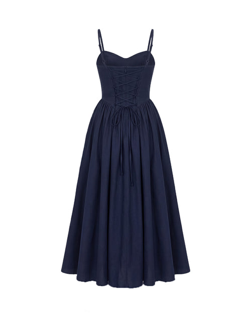 Rosalina Corset Princess Dress in Navy