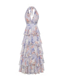 Arabelle Frill Dress in Grey Floral
