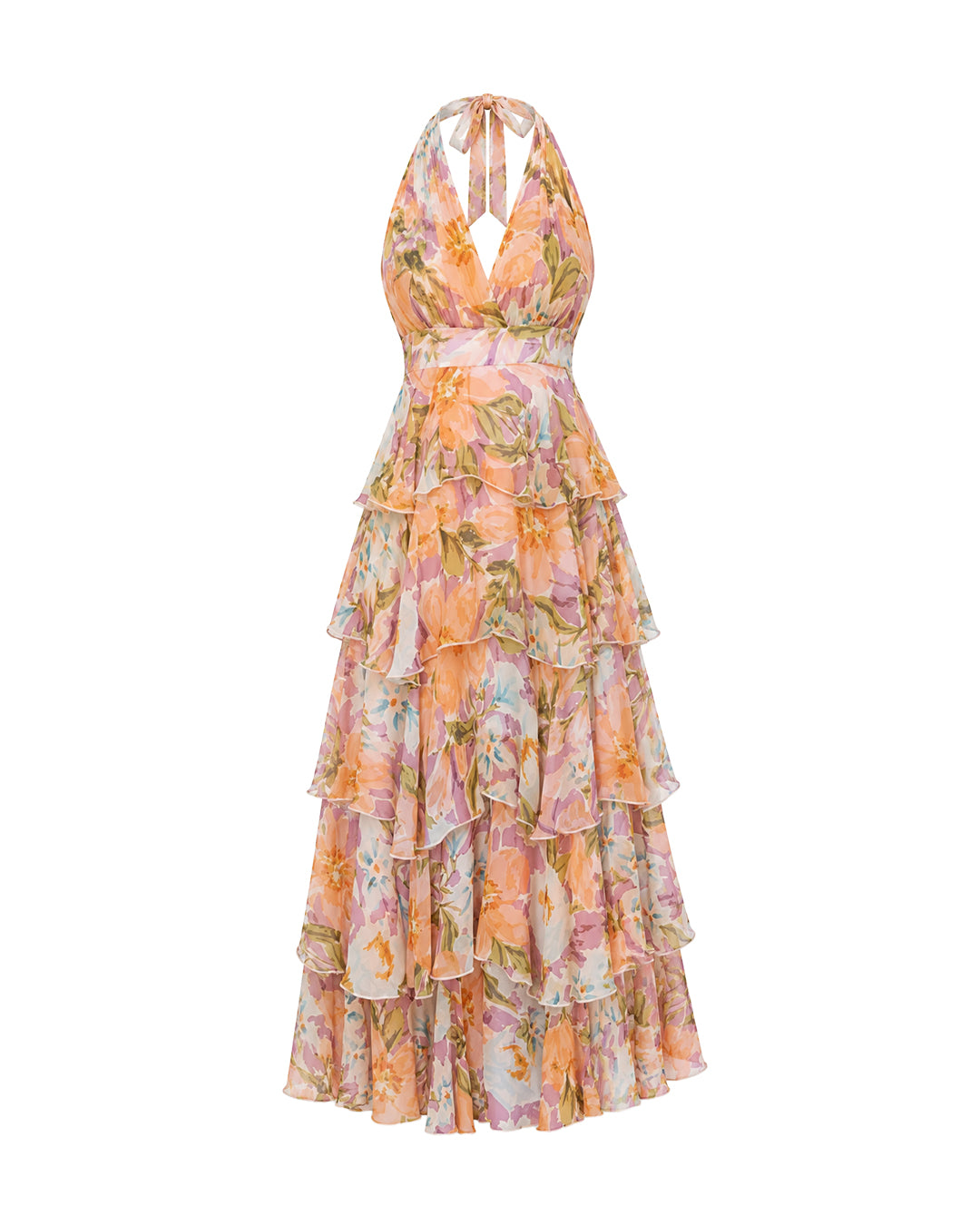 Arabelle Frill Dress in Orange Floral