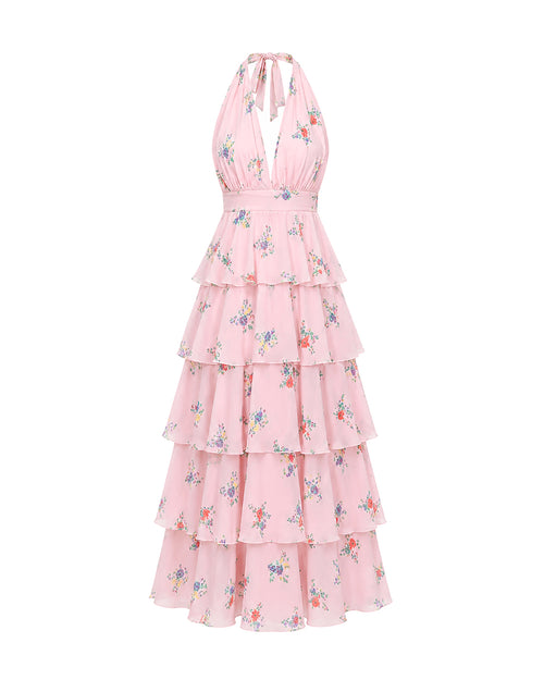 Arabelle Frill Dress in Pink Floral