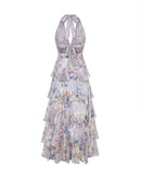 Arabelle Frill Dress in Grey Floral