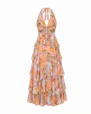 Arabelle Frill Dress in Orange Floral