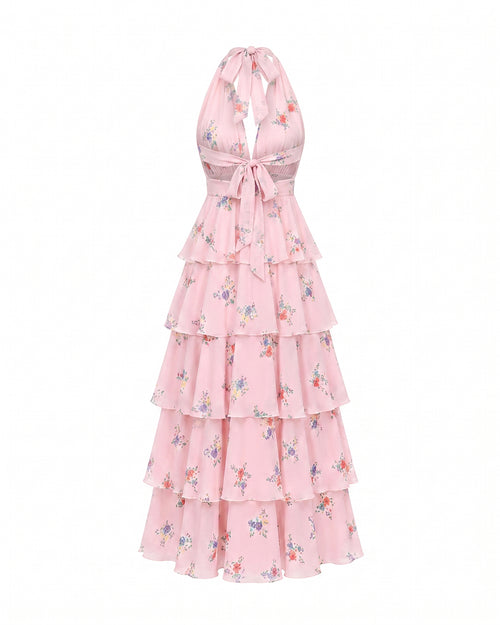 Arabelle Frill Dress in Pink Floral