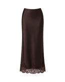 Celine Lace Skirt in Mocha