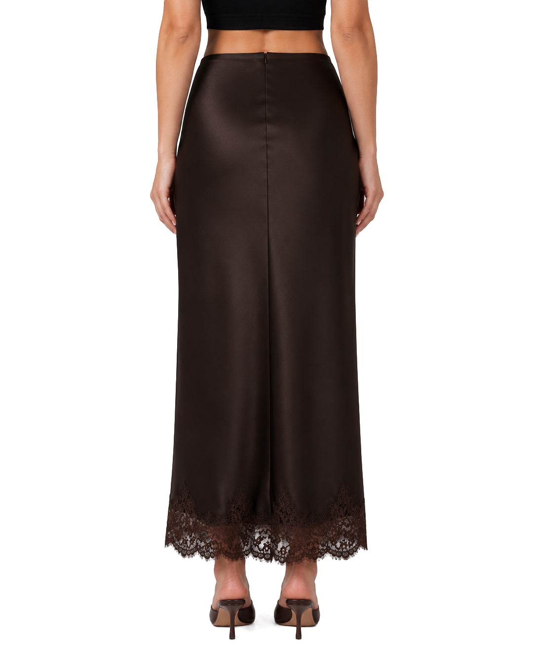 Celine Lace Skirt in Mocha