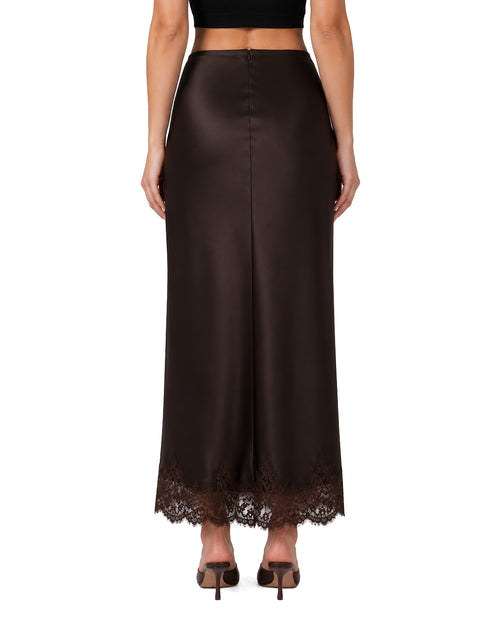 Celine Lace Skirt in Mocha