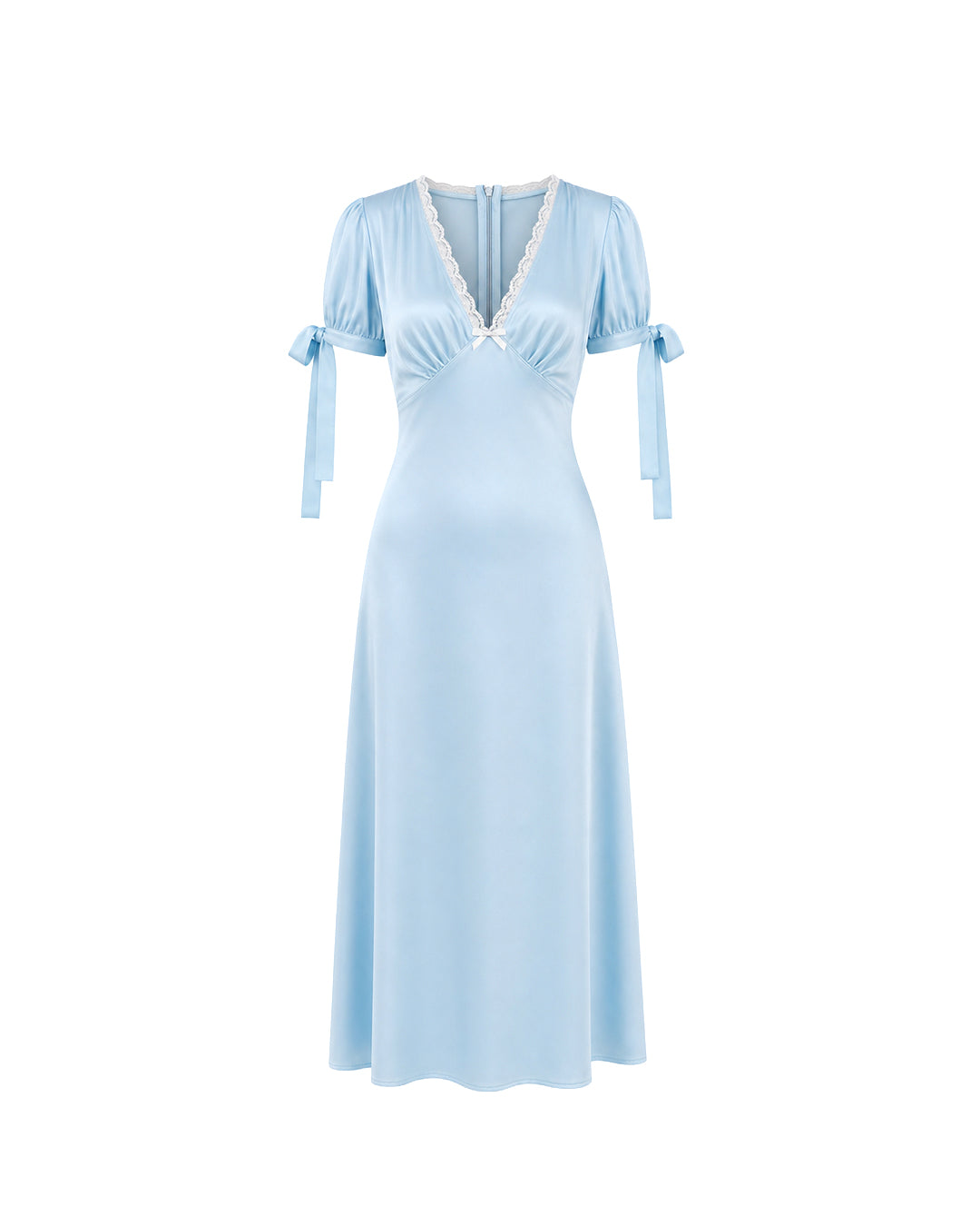 Lucine Satin Dress in Baby Blue