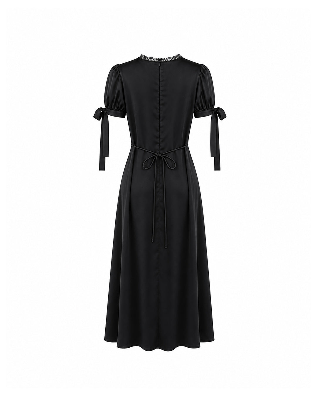 Lucine Satin Dress in Black