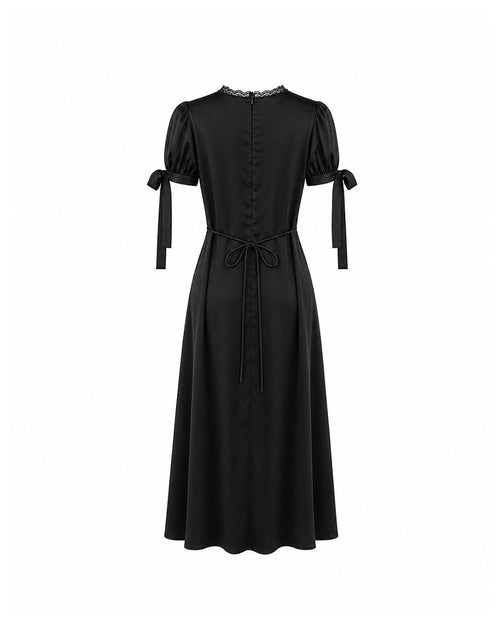 Lucine Satin Dress in Black