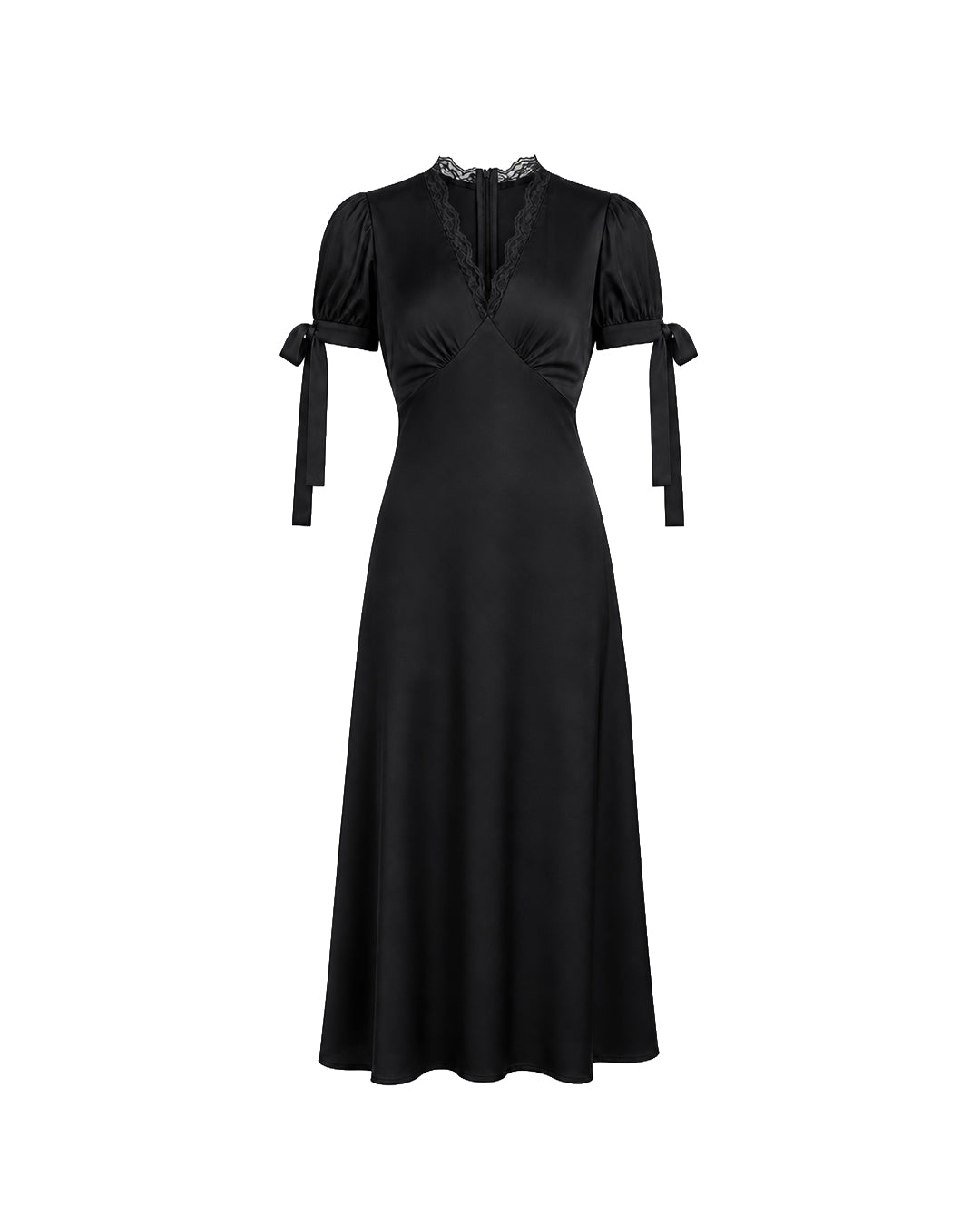 Lucine Satin Dress in Black