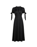 Lucine Satin Dress in Black