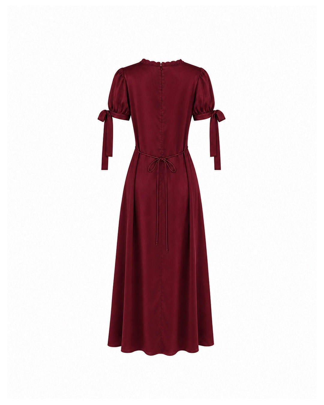Lucine Satin Dress in Burgundy