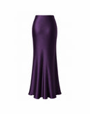 Celine Satin Skirt in Violet - PREORDER
