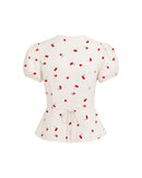 Mon Cherie Scallop Top in Cherry