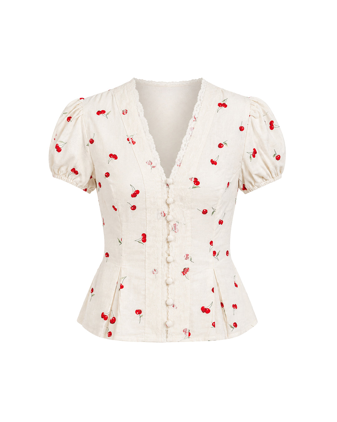 Mon Cherie Scallop Top in Cherry