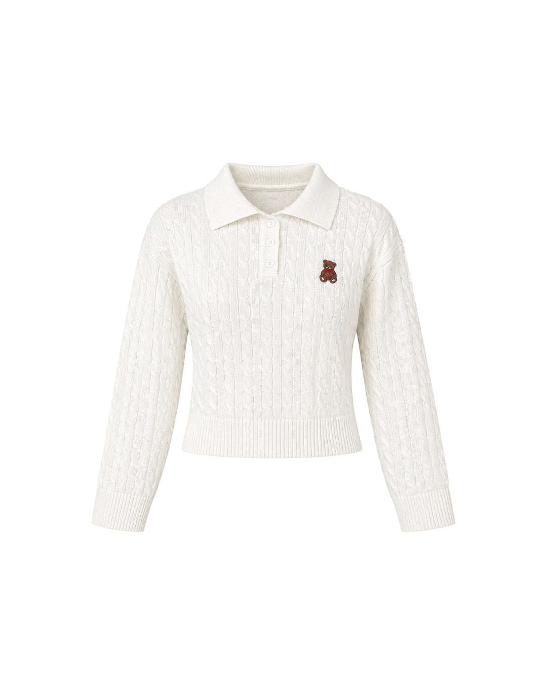 Teddy Embroidered Collared Knit