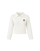 Teddy Embroidered Collared Knit