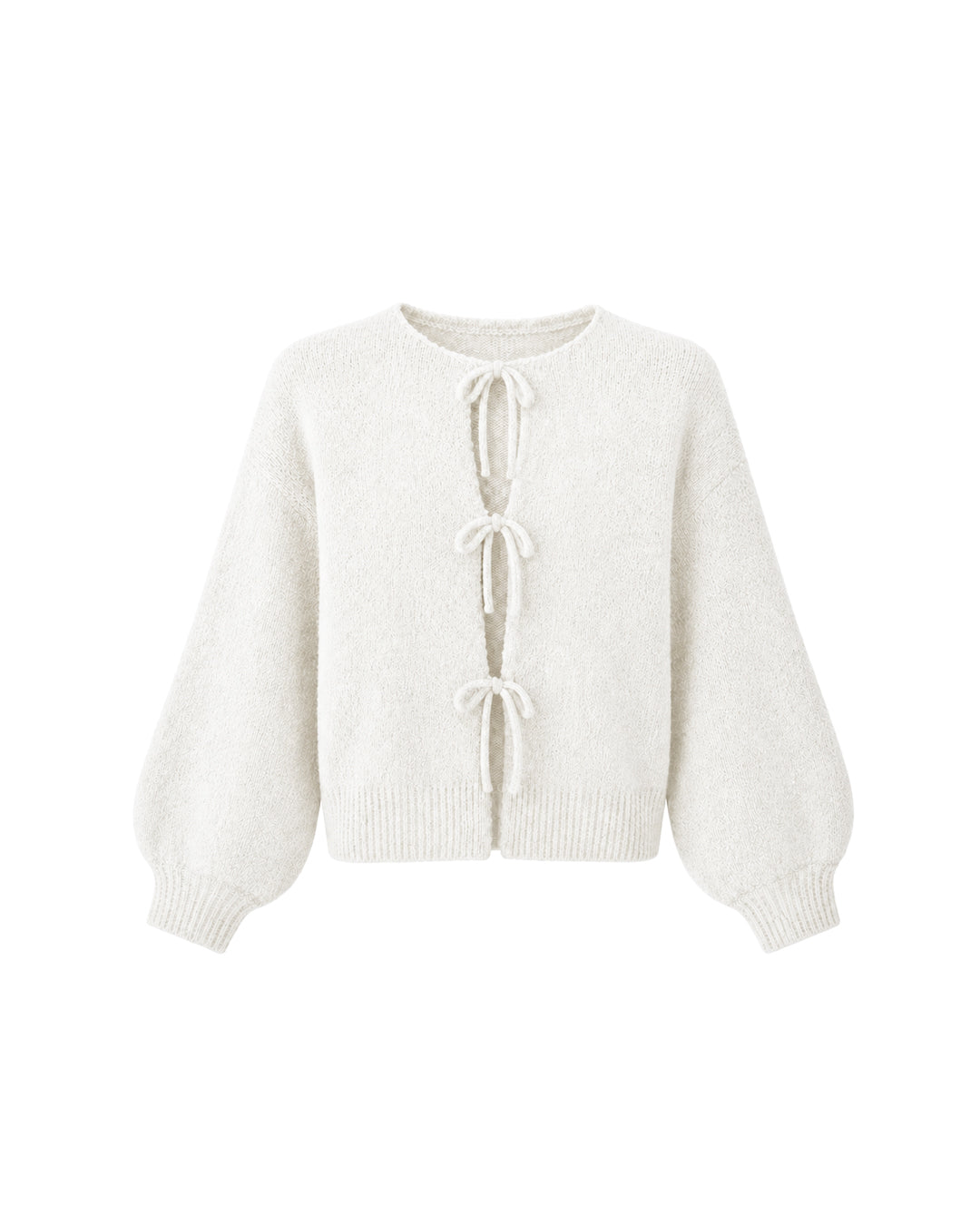 Cozy Tie-Up Cardigan in Cream