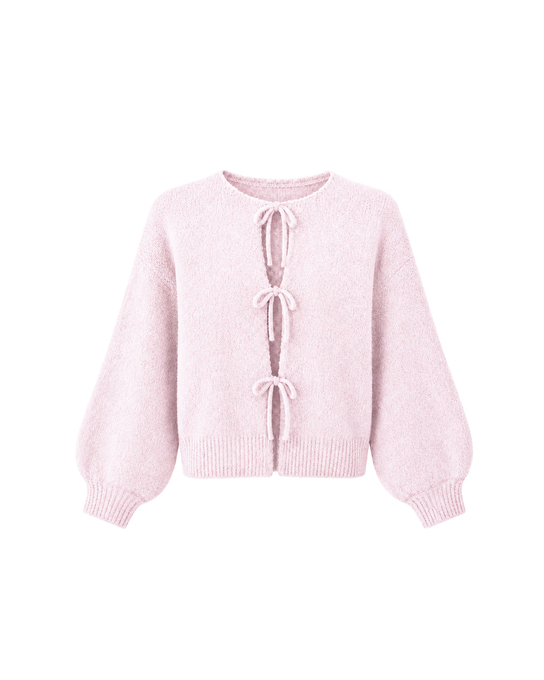 Cozy Tie-Up Cardigan in Blush