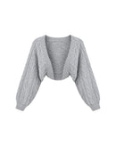 Cable Knit Bolero in Grey