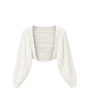 Cable Knit Bolero in Cream