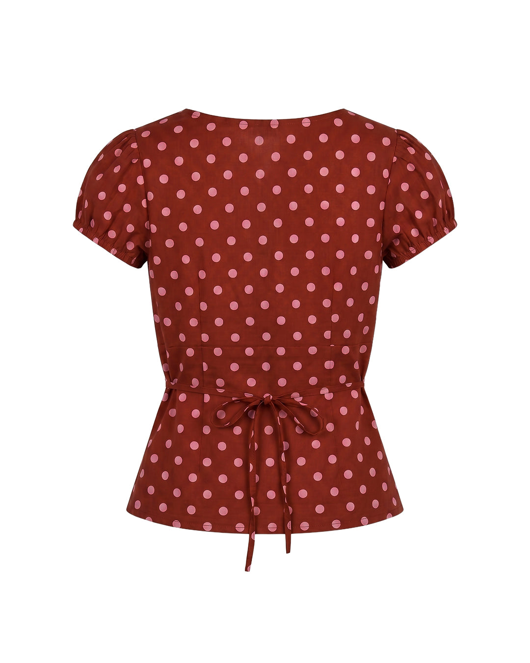 Honey Top in Brown Polka Dot