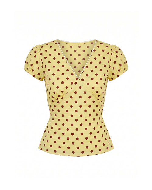 Honey Top in Yellow Polka Dot