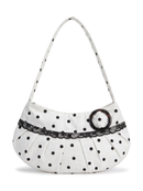 Lucy Shoulder Bag in White Polka Dot